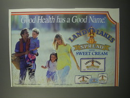 1991 Land O Lakes Spread with Sweet Cream Ad - Good health has a good name - $18.49
