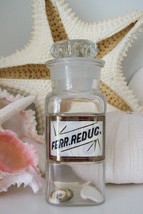 Extremely RARE 5 Inch Glass Label LUG Apothecary Bottle~FERR.REDUC.~Reduced Iron - £271.08 GBP