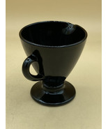 Hazel Atlas Glass Ovide Black Creamer 1930s Art Deco - $8.01