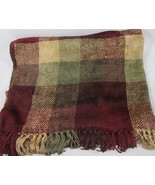 Pottery Barn Check Plaid Multicolor Chenille Fringed Throw Blanket - £67.94 GBP