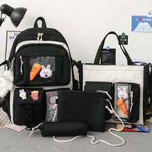 4Pcs Children School Backpack Sets Women Bookbag School Bags Fashion Women Canva - £94.71 GBP
