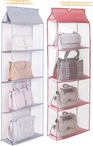 2 Packs Hanging Clear Handbag Purse Organizer for Closet Handbag Organizer with  - £30.09 GBP