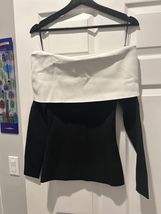 Proenza Schouler Off-Shoulder Black and White Sweater xs - $198.00