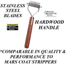 8 Blade Dog Coat Stripper Tool Stripping Hair Mat Breaker Wood Handle Rake King - £22.70 GBP