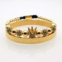 Hot Sale Classical Crown Luxury Men&#39;s Jewelry Handmade Beads Braiding Bracelets  - £23.78 GBP