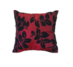 Decorative Pillow, Red Gold Metallic Jacquard, Red Velvet,  Decor Pillow, 16x16&quot; - £31.66 GBP
