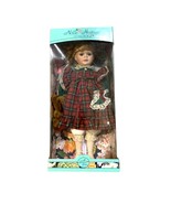 New Noble Heritage Carolyn Taylor With Teddy Bear Porcelain Doll Plaid D... - £15.45 GBP