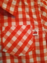 Little Wonders Short Sleeve Plaid Orange/White Button Up Shirt Size 3-6 Months - £6.32 GBP