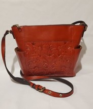 Patricia Nash Tooled Leather Crossbody Handbag Purse Aveley Fox Rust Color - £86.03 GBP