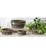 Apple Basket Planter Pots Cement Set of 4 Round Garden Porch Balcony Con... - £55.21 GBP