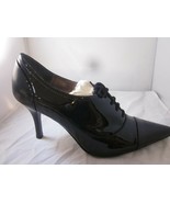Ann Taylor Cannes Pointy Toe Oxford Size 7.5 Black Patent Leather Brand New - £78.17 GBP