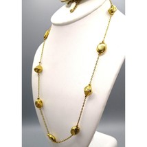 Vintage Avon Gold Chain Necklace with Nugget Stations, Delicate Gold Tone - £20.16 GBP