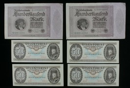 Sequential Notes Lot // 1923 Germany 100,000 Mark &amp; 1986 Hungary 50 Forint - $49.50