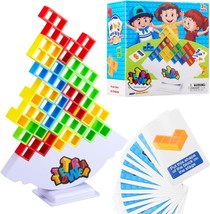 48 PCS Tetra Tower Game Stacking Blocks Balance Board Games for Kids Adults 2 Pl - £26.19 GBP