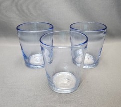 Tumblers Glasses Hand Blown Art Glass Double Old Fashioned Whiskey Lowball Set 3 - £18.59 GBP