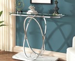Modern Console Tables For Entryway,Glass Entrance Table With Oval Frames... - $249.99