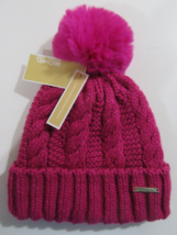 Michael Kors Cable Knit Hat Fuchsia One Size Fleece Lining Extra Warmth ... - £26.32 GBP