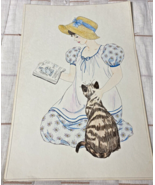 Ellen Nelson Colored Page Art Print Jane Austen 17.5&quot;x12&quot; Vintage Cat Co... - $33.41