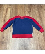 Hanna Andersson Boys Navy Blue Red Pullover Sweatshirt Size 4 XS Cotton - £14.04 GBP
