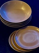 Melamine Cereal Bowls + Dessert Plates (7) Brown - $15.00