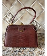 Finesse La Model Lizard Skin Satchel Bag purse Brown  With Gold Trim Pus... - €341,17 EUR
