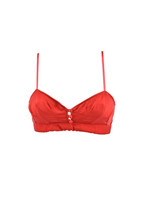 FREE PEOPLE Womens Bralette Silky Lingerie Elegant Ruby Red Size XS - £29.23 GBP
