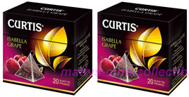 CURTIS Black Tea Isabella Grape SET of 2 BOXES X 20 = 40 Pyramids US Seller Impo - £8.52 GBP