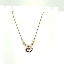 Vintage Sterling Signed Shablool Didae Israel Heart Pendant Chain Necklace sz 18 - £37.36 GBP