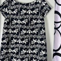 Zara Woman Floral Lace Graphic Print Black Ivory Shift Dress Size Medium - £15.42 GBP
