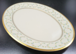 Lenox Amanda 16 3/8&quot; Oval Serving Platter Vintage Floral Gold Bands Serve Plate - £56.16 GBP