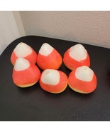 Vintage 80s Lot Of 6 Halloween 2&quot; inch Candy Corn Candles Unburned - $25.42 CAD