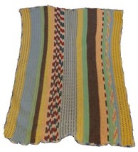 Vintage Hand Crafted Multi Color Striped Crochet Afghan Throw Blanket 35 x 50 - $23.36