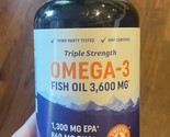 Mav Nutritiion Omega-3 Fish Oil Triple Lemon 3,600mg 180 Softgels ex 10/25 - £26.23 GBP