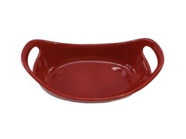 Rachel Ray Red Oval Deep Dish Baking Serving Red Ceramic Dish 1.25 Quart H016S - £11.79 GBP