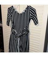 I love pine, striped Belted stretch, cotton jumpsuit - $20.01 CAD