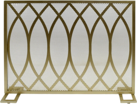 Junior Modern Single Paneliron Firescreen, Gold Finish - £27.13 GBP