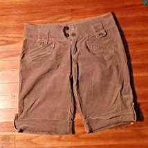 LaROK Shorts Brown Women Size 10 Corduroy Cuffed Pockets - $22.78