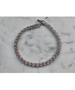 Womens Vintage Estate Sterling Silver CZ Tennis Bracelet, 11.4g E3821 - $69.30
