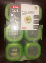 OXO Tot 6-Piece Baby Freezer Storage Blocks Set Green Free Ship 2 Oz eac... - $22.00