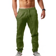 2020 New Men&#39;s Cotton Linen Pants Male Summer  Solid Color Linen Trousers Fitnes - £89.53 GBP