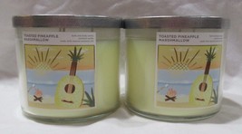 Bath &amp; Body Works 3-wick Scented Candle Lot Set 2 Toasted Pineapple Marshmallow - £52.28 GBP