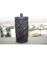 Hand Carved Primitive Wood Lidded Box Pot Wessel Jar Urn Kuba Peoples D.... - £148.82 GBP