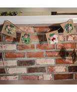 Handmade Vintage Inspired St Patrick's Day Shamrock Garland Wood Burlap ... - $20.00