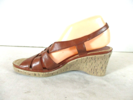 Aerosoles Brown Open Toe Slingback Wedge Heels Sandal Shoe Women 8 1/2 M  (SW40) - £17.22 GBP