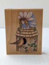 Sparrow  80103 Flowers Stamps Happen Wood Mounted Rubber Stamp - $12.87