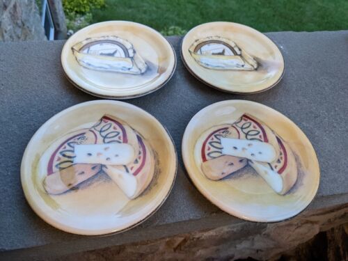 4 WILLIAMS SONOMA Cheese Made In Italy Appetizer Plates, Italy  - £22.62 GBP