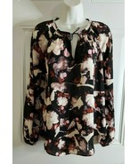 Simply Vera by Vera Wang Multicolor Floral Long Sleeve Pullover Blouse S... - $12.34