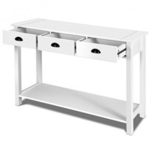 Wooden Console Table with 3 Drawers and 2-Tier Shelves - £147.29 GBP