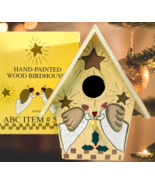Joy Bird House Decorated Wood Hanging Christmas Angels Peace, Love, By A... - $10.69 CAD