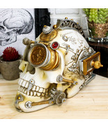 Ebros Large Steampunk Cyborg Cerebrum Skull Figurine W/ Secret Side Draw... - £47.81 GBP